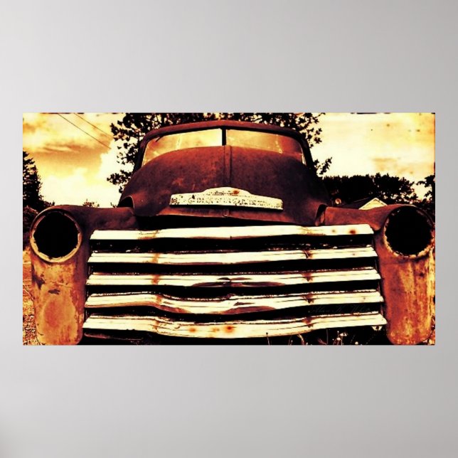 Old Chevy Farming Truck Poster (Front)