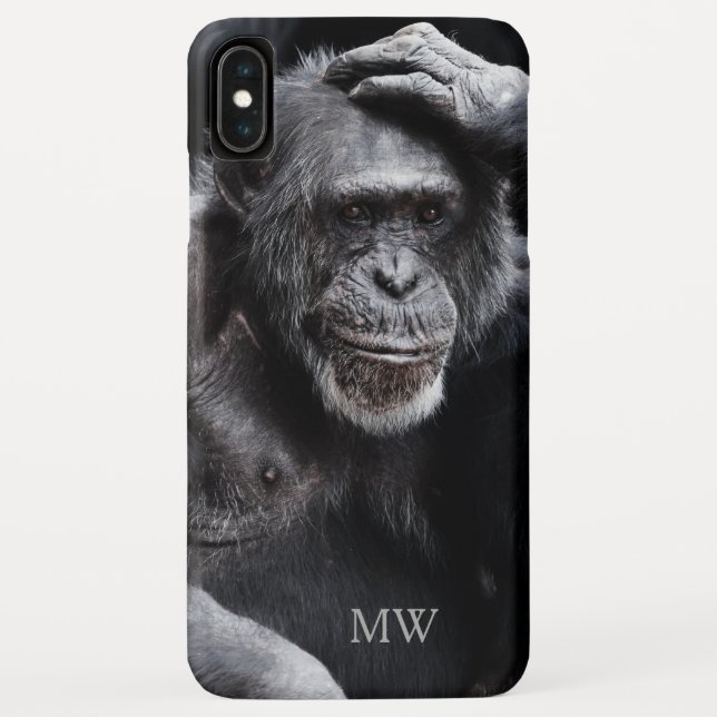 Old Chimpanzee custom monogram phone cases (Back)
