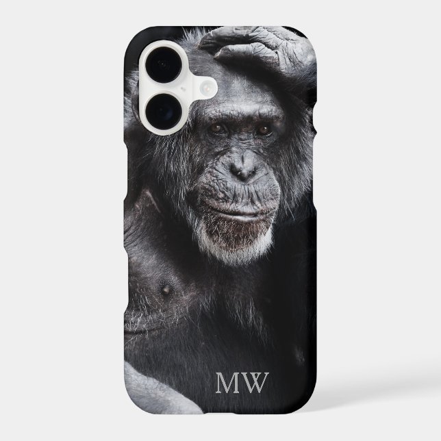 Old Chimpanzee custom monogram phone cases (Back)