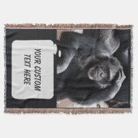 Old Chimpanzee custom throw blanket