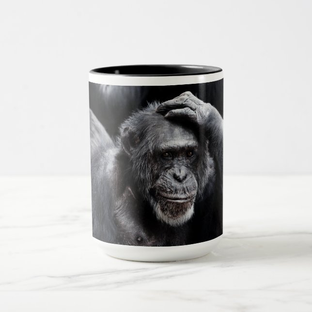 Old Chimpanzee mugs - choose style, colour (Center)