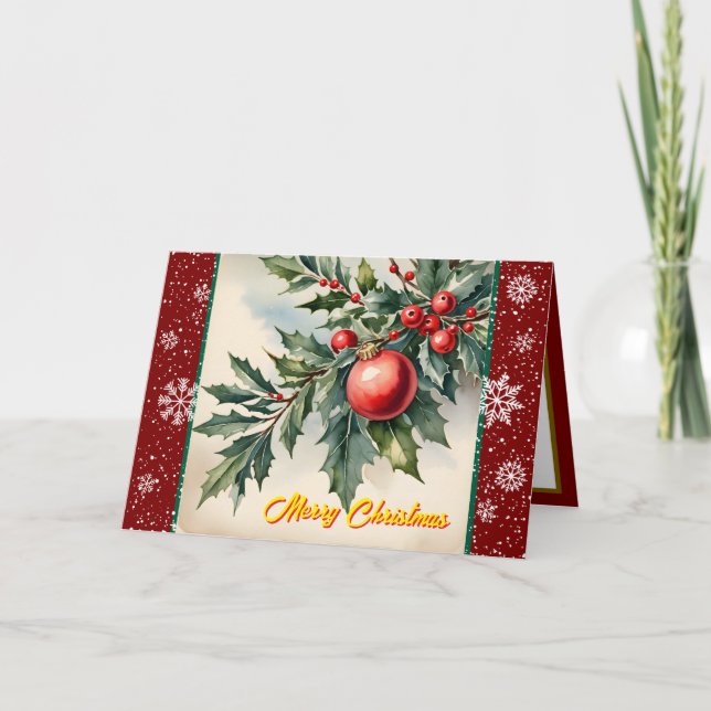 Old Christmas Beautiful Festive Collection Card (Front)