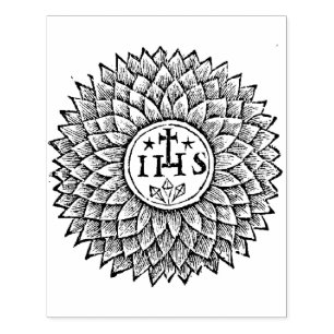 Old Christogram  IHS  Rubber Stamp