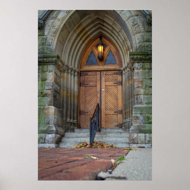 Old Church Doors in Detroit Poster (Front)