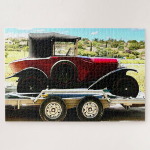 Old Citroen Car on A Trailer in France Jigsaw Puzzle
