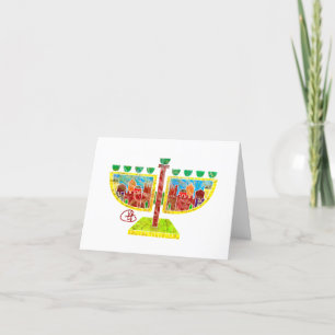 Old City Menorah Hanukkah Card