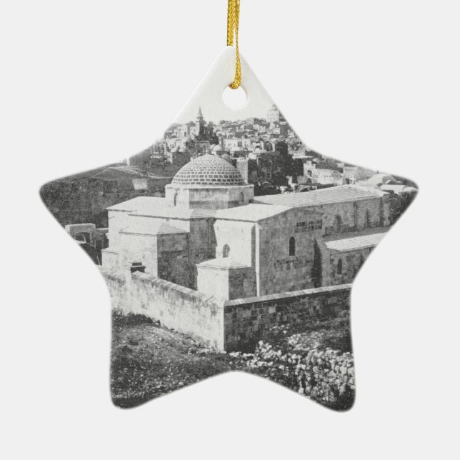 Old City of Jerusalem, ca. 1890 Ceramic Tree Decoration (Back)