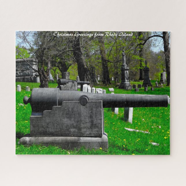 Old Civil War Cannons.Christmas Greetings Jigsaw Puzzle (Horizontal)