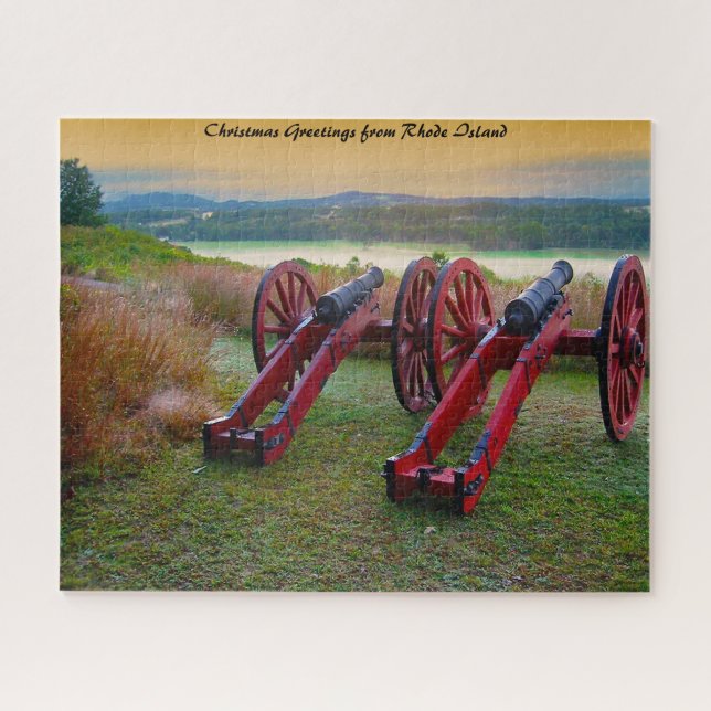 Old Civil War Cannons.Christmas Greetings Jigsaw Puzzle (Horizontal)