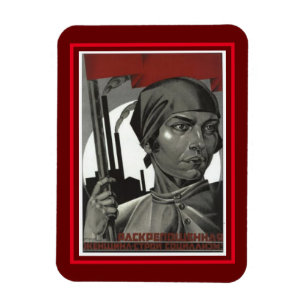 Old Classic 1926 Soviet Poster Woman Magnet