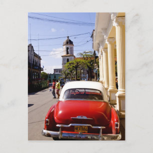 Old classic American auto in Guanabacoa a town Postcard