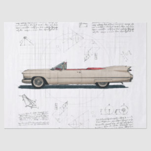 Old Classic Cadillac Convertible Car Decoupage Tissue Paper