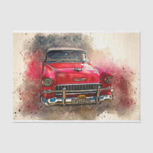 Old Classic Car Decoupage Tissue Paper