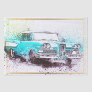 Old Classic Car Decoupage Tissue Paper