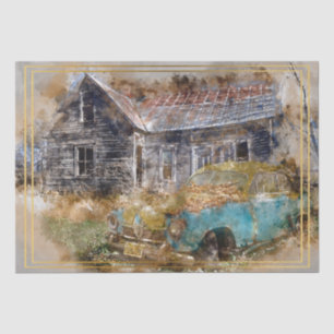 Old Classic Car Decoupage Tissue Paper