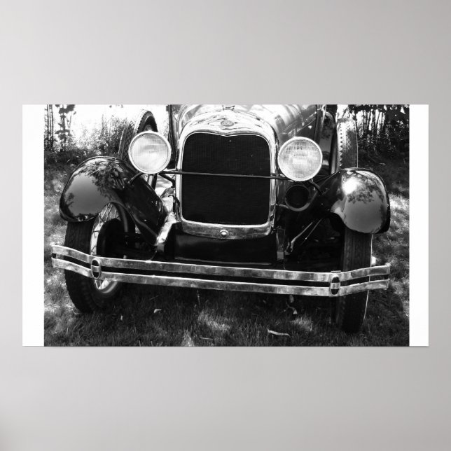 Old Classic Car Front End Grille Poster (Front)