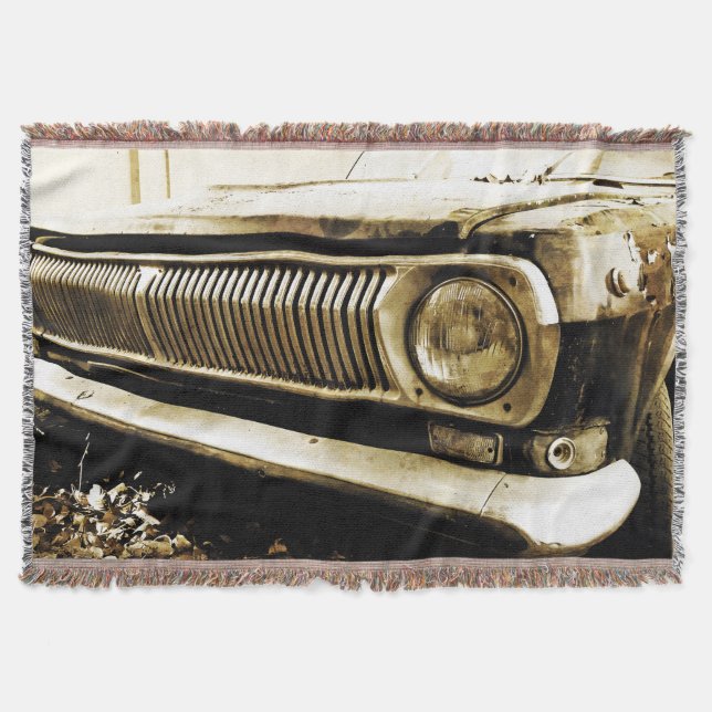 Old Classic Car Headlight #2 Throw Blanket (Front)