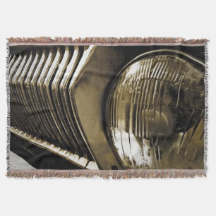 Old Classic Car Headlight Throw Blanket