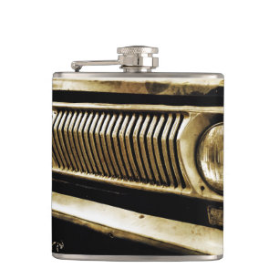 Old Classic Car Headlights Hip Flask