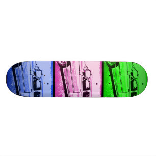 Old Classic Car Watercolor Pop Art Print Skateboard