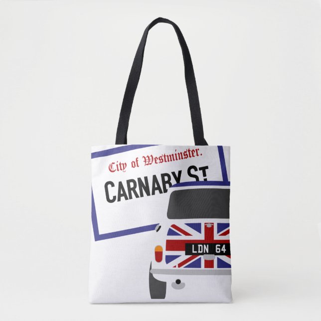 Old Classic Original 1960's London Mini Car Tote Bag (Front)