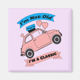 Old Classic Pink Car Magnet