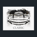 *~* Old Classic Vintage Antique Car Retro Postcard<br><div class="desc">POST CARD POSTCARD - OLD CLASSIC CAR - Grunge style Paintings - PERSONALIZE TEXT IF DESIRED. The background is WHITE. Energetically Enhanced Retro Classic Vintage Antique PONTIAC Car , Auto , Automobiles The style is Grunge done Modern Classic Unique Creative and just plain Cool. The main colour is Vintage Silver...</div>