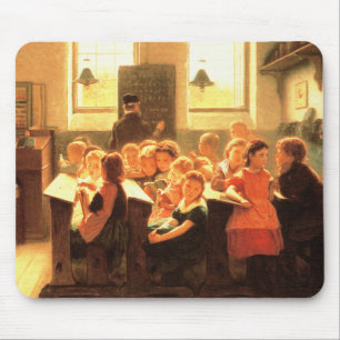 Old Classroom Scene Painting Fine Art  Mouse Mat