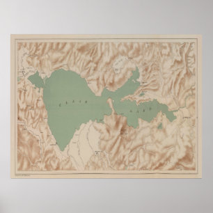Old Clear Lake California Map (1887) Vintage Bass  Poster