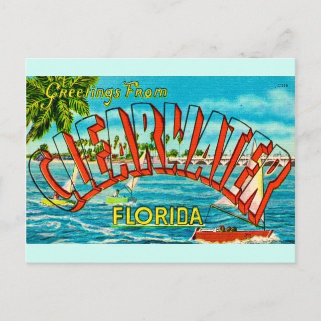 Old Clearwater Florida Postcard (Front)