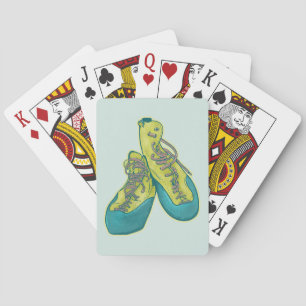 Old climbing shoes rock climbing playing cards