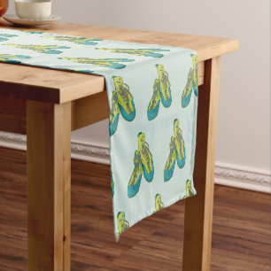 Old climbing shoes rock climbing short table runner