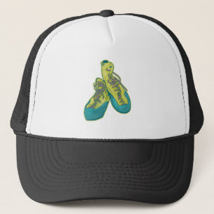 Old climbing shoes rock climbing trucker hat