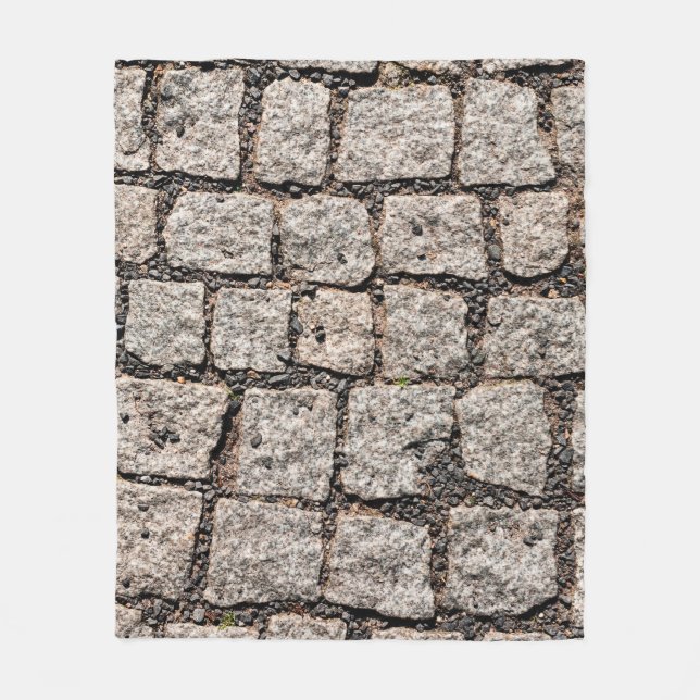 Old cobble stone pattern at the streetabstract,anc fleece blanket (Front)
