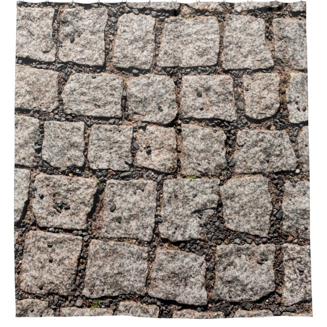 Old cobble stone pattern at the streetabstract,anc shower curtain (Front)