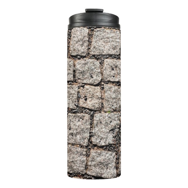 Old cobble stone pattern at the streetabstract,anc thermal tumbler (Front)