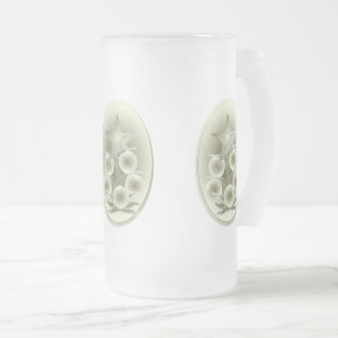 Old colour Christmas Frosted Glass Beer Mug