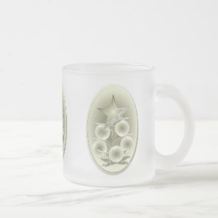 Old colour Christmas Frosted Glass Coffee Mug