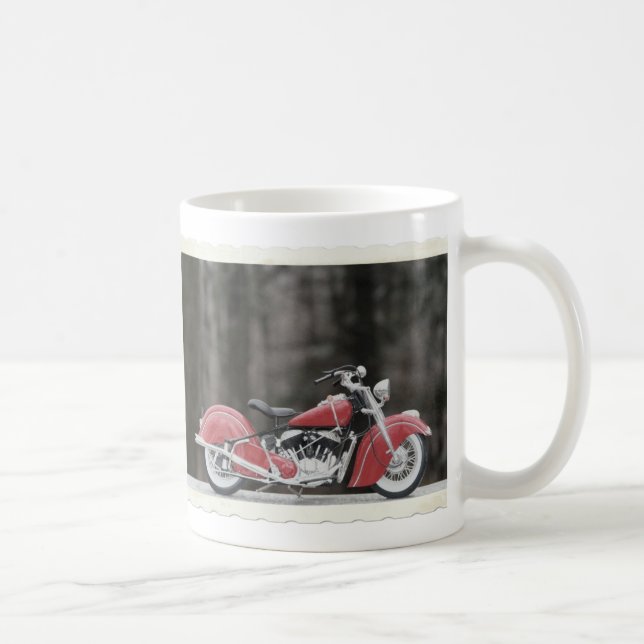 Old colour motorcycle photo coffee mug (Right)