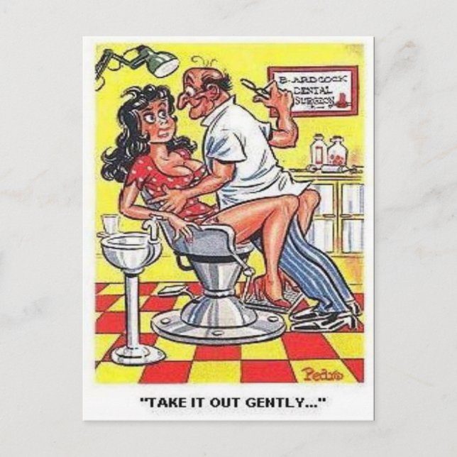 Old Comic Postcard - Comic - Dentist (Front)