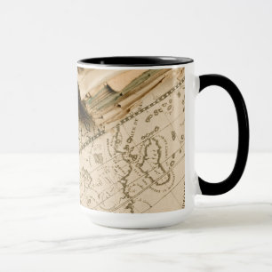 Old Compass Over Ancient Map Mug
