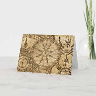 Old Compass Rose Card