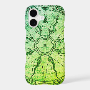 Old Compass Rose Green iPhone Case