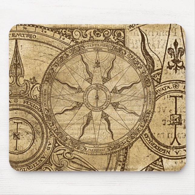 Old Compass Rose Mouse Mat (Front)