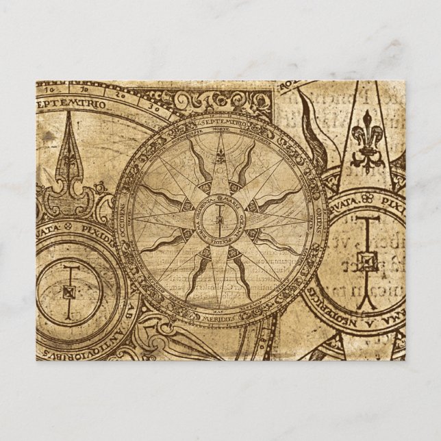 Old Compass Rose Postcard (Front)