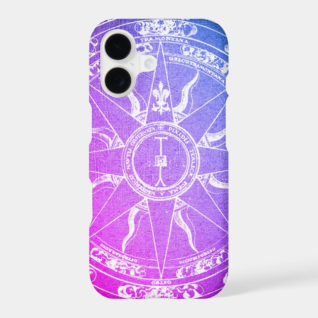 Old Compass Rose Purple  iPhone Case (Back)