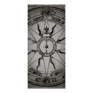 Old Compass Rose Rack Card