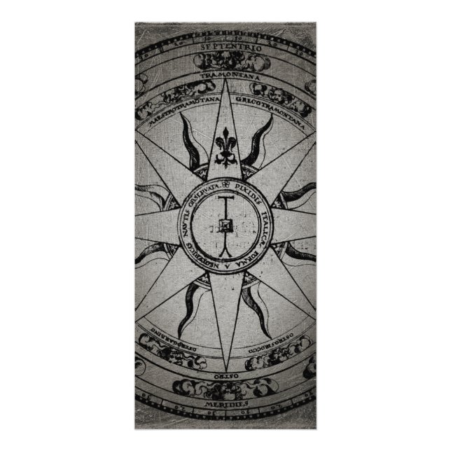 Old Compass Rose Rack Card (Front)