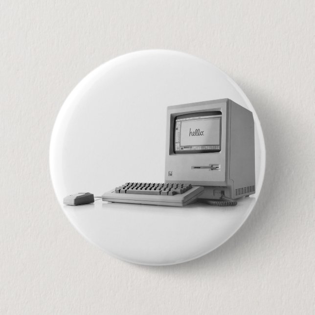 Old Computer 6 Cm Round Badge (Front)