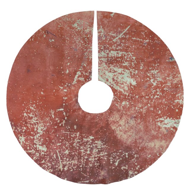 Old Copper: Vivid Metal Texture. Brushed Polyester Tree Skirt (Front)